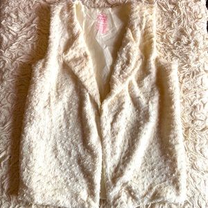 Girls Cream Faux Fur Vest from Faded Glory.